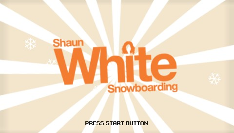 Shaun White Snowboarding title screen for PSP